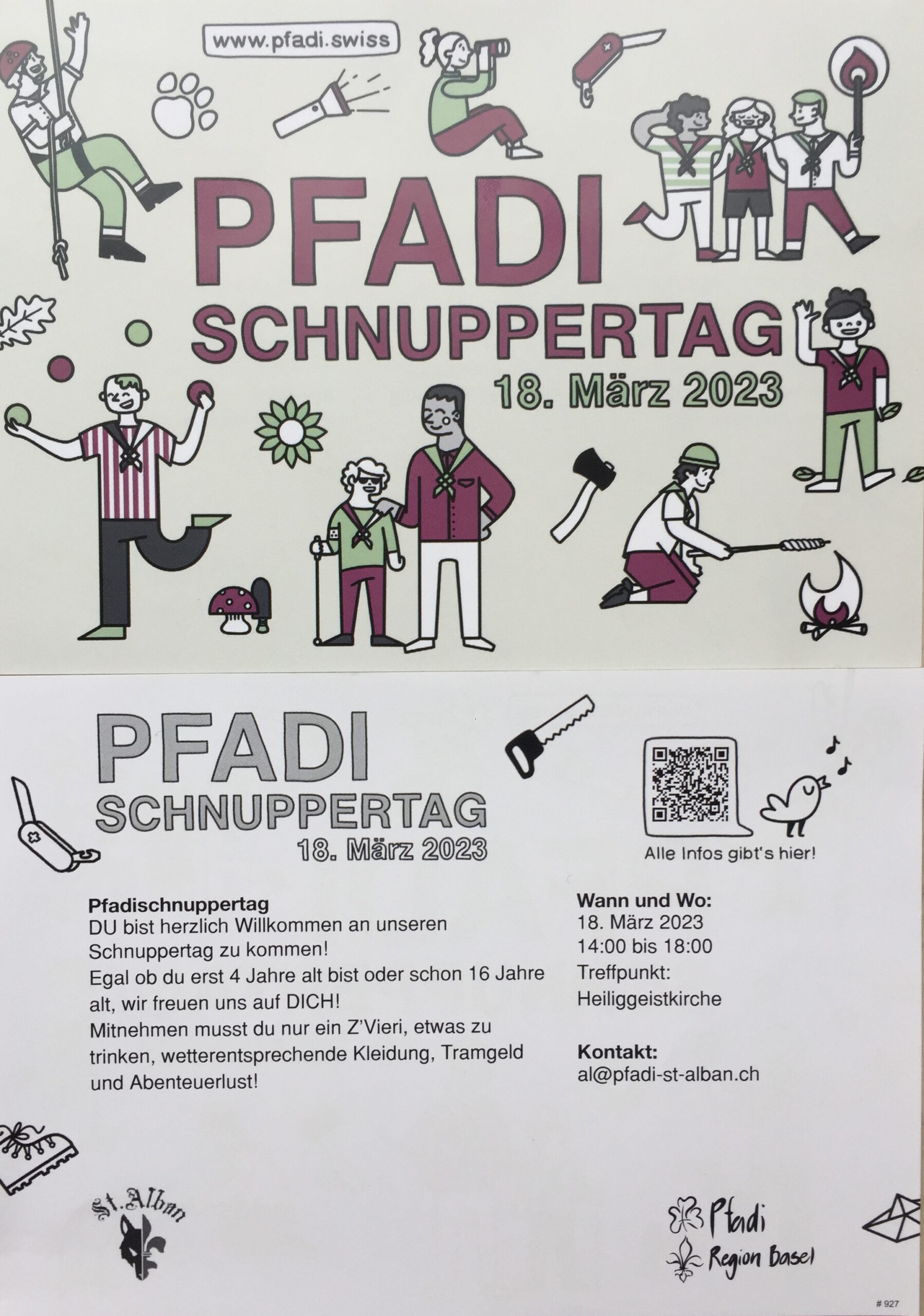 18.3., 14h:Pfadi St. Alban : Schnuppertag