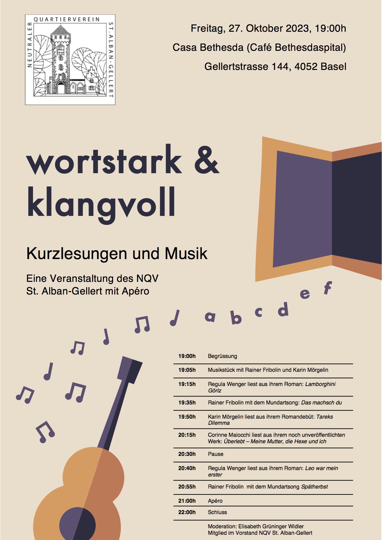 27.10., 19h Kurzlesungen mit Musik