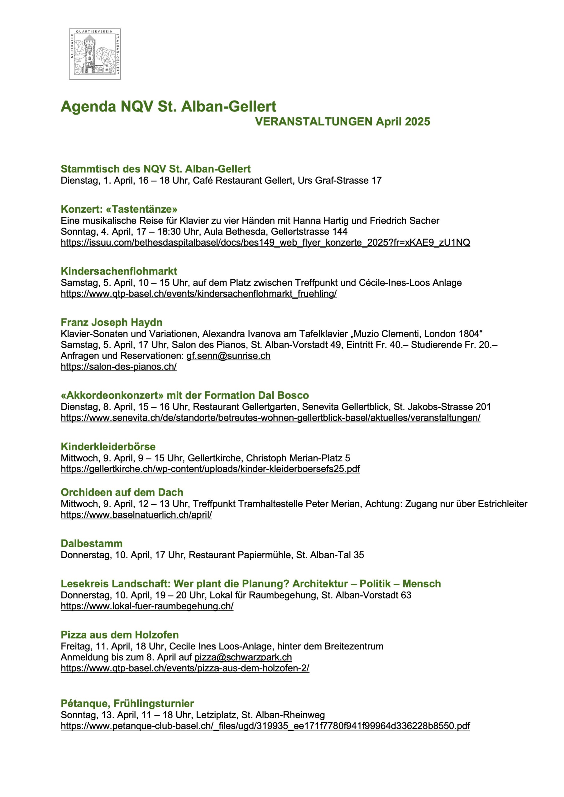 Agenda April 2025
